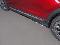 Mazda CX-9 (17–) Пороги овальные с накладкой 75х42 мм