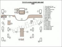 Декоративные накладки салона Toyota Highlander 2003-2007 Соответствие OEM