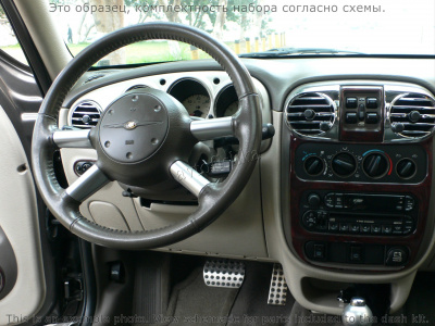 Декоративные накладки салона Chrysler PT Cruiser 2001-2005 дверные панели, 4 элементов.
